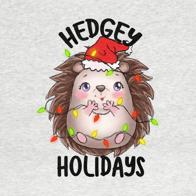 Hedgy Holidays, Cute Adorable Hedgehog Design for Christmas or Xmas by ThatVibe